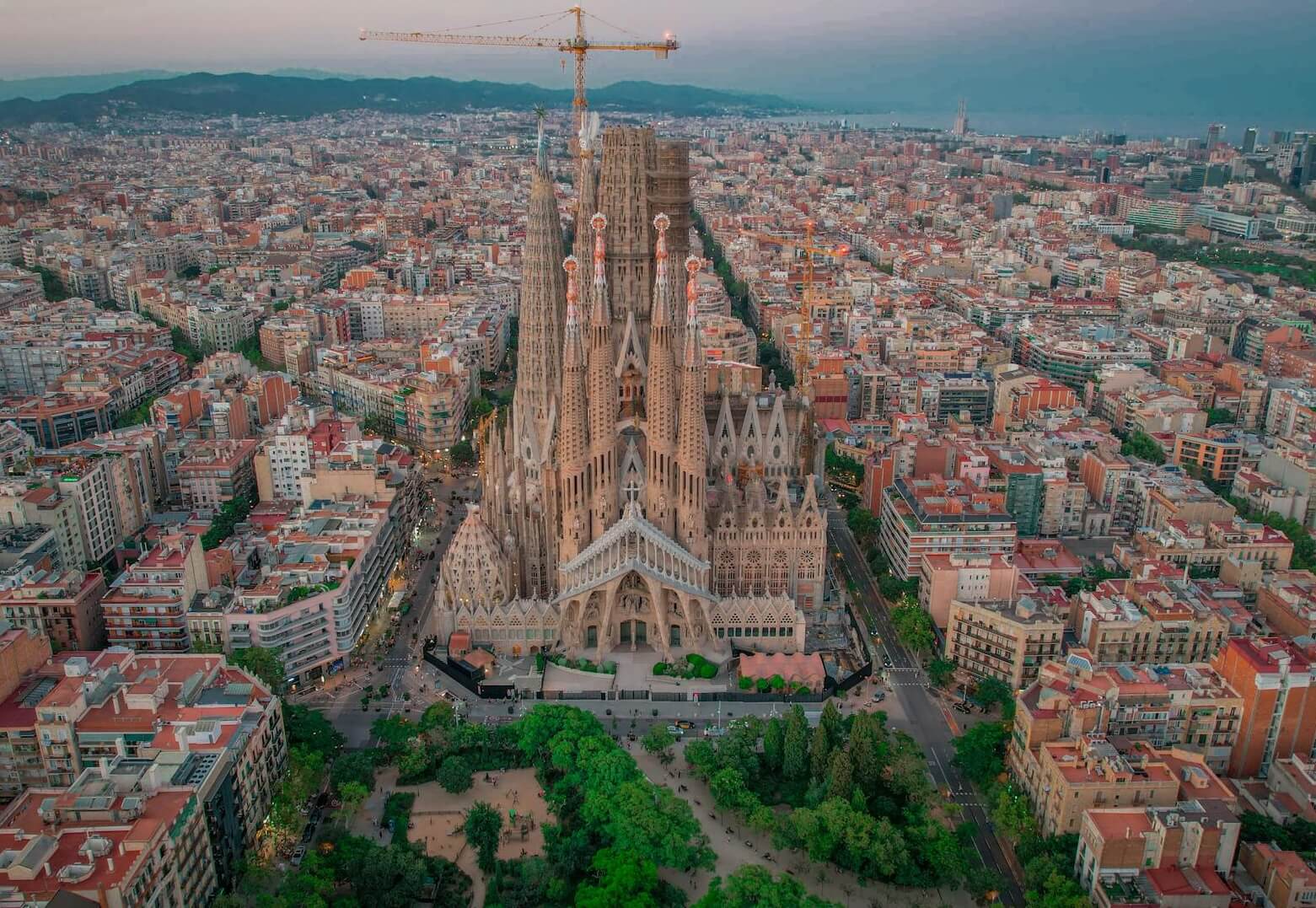Image of Sagrada Familia with drone